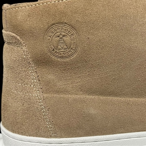 ?NEW  Barbour Mason Logo-embossed Beige Suede Chukka Boots Men\'s Size 10 $190 main image 12